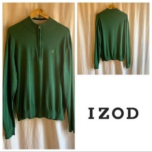 Izod Quarter-Zip Green Sweater, Size XXL